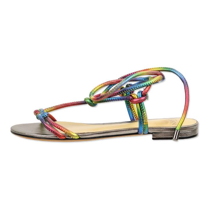 Alexander Birman Rebecca Knotted Rainbow Flat Sandals