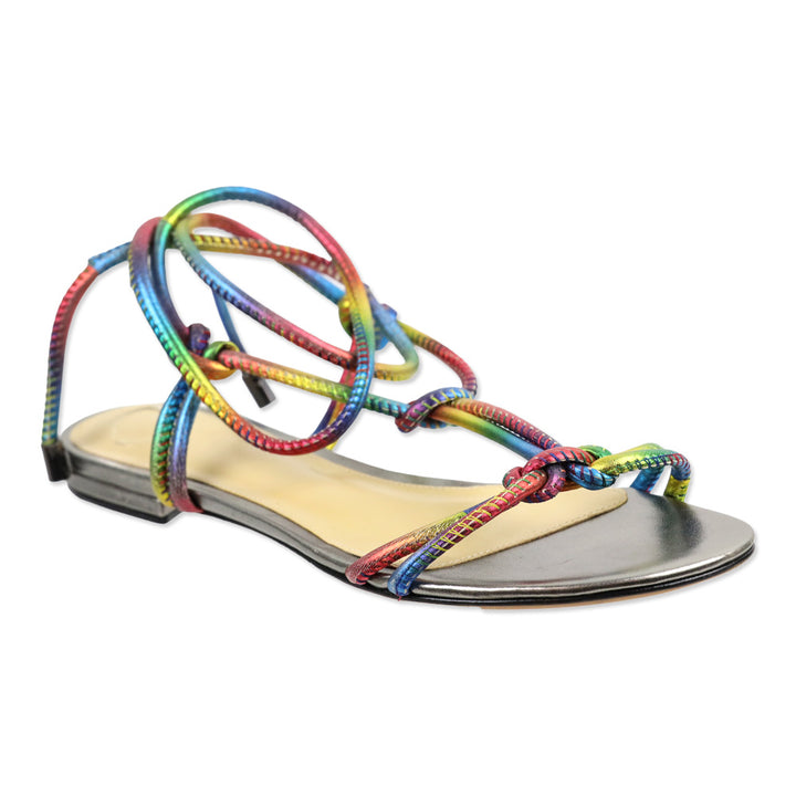 Alexander Birman Rebecca Knotted Rainbow Flat Sandals