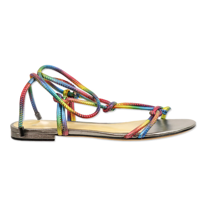 Alexander Birman Rebecca Knotted Rainbow Flat Sandals