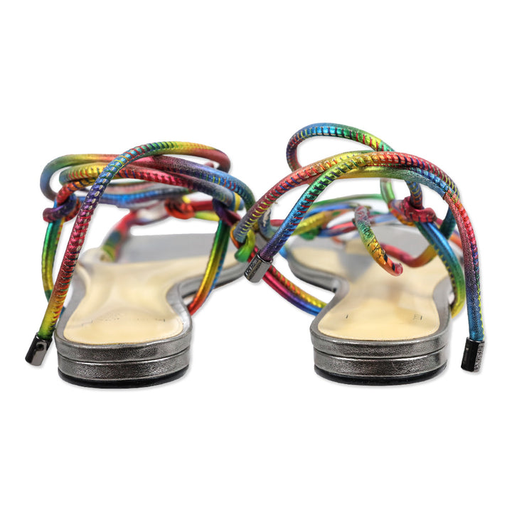 Alexander Birman Rebecca Knotted Rainbow Flat Sandals