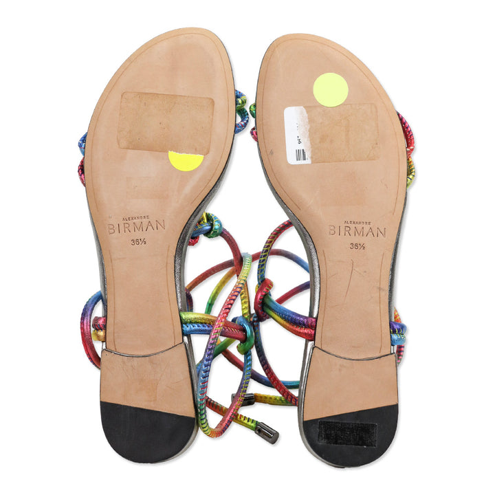Alexander Birman Rebecca Knotted Rainbow Flat Sandals