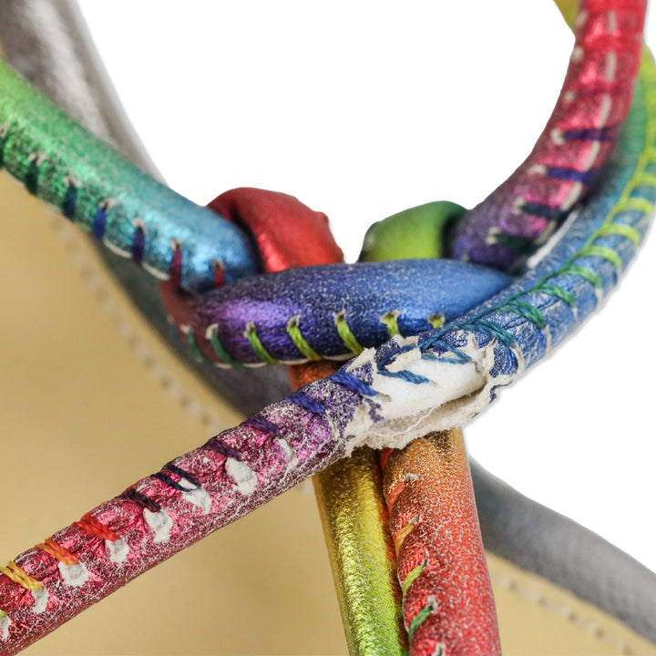 Alexander Birman Rebecca Knotted Rainbow Flat Sandals
