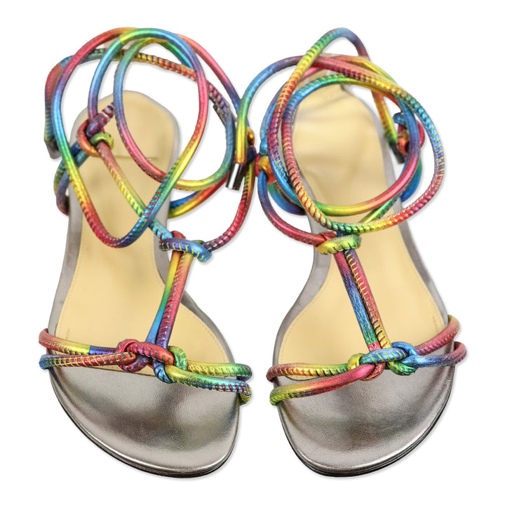 Alexander Birman Rebecca Knotted Rainbow Flat Sandals