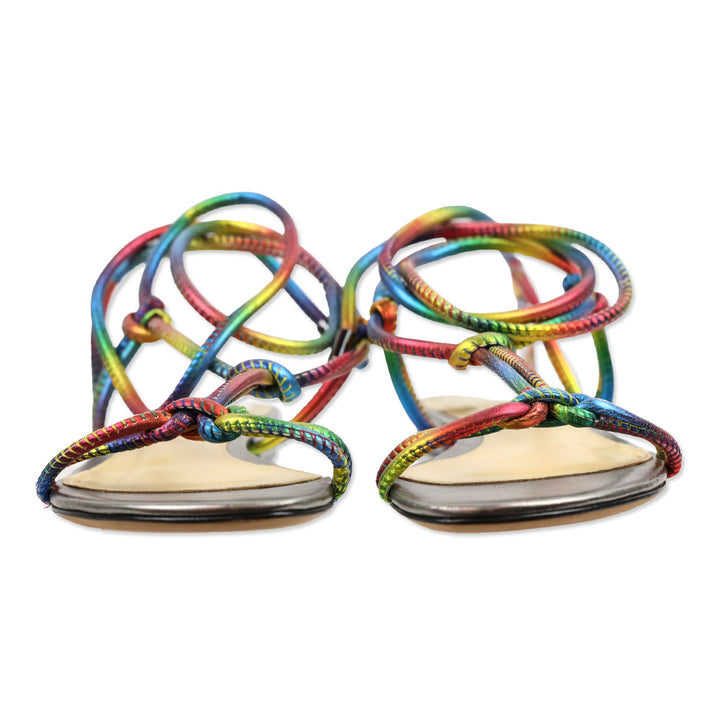 Alexander Birman Rebecca Knotted Rainbow Flat Sandals