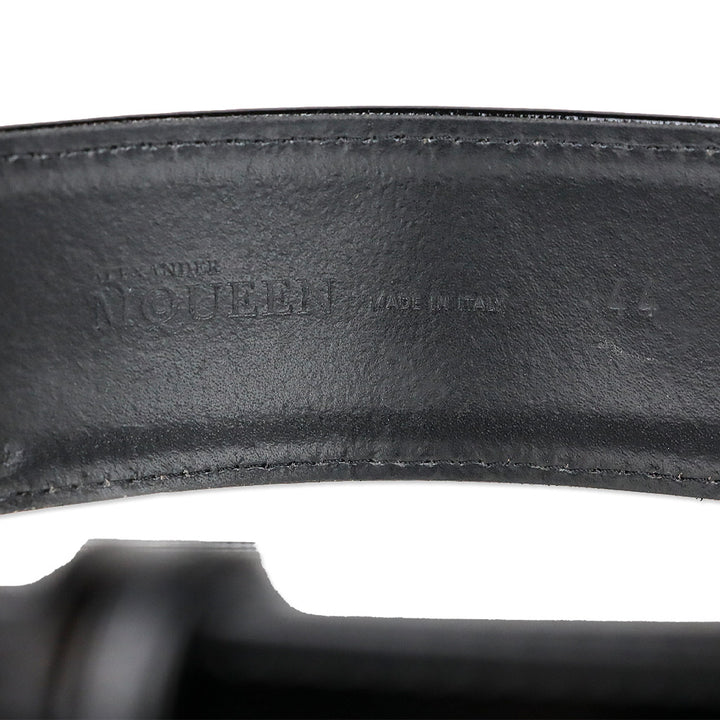 Alexander McQueen Black Patent Leather Wide Snap Button Belt