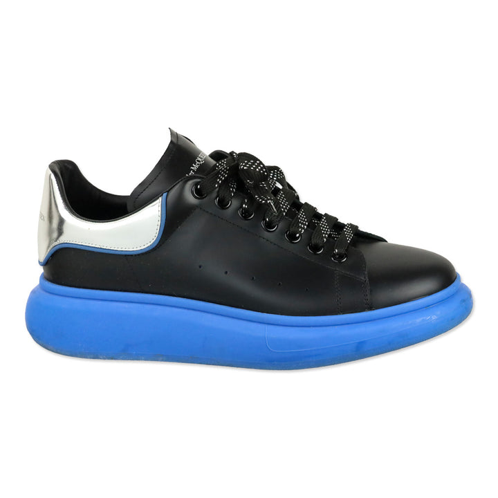 Alexander McQueen Black/Silver/Blue Leather Oversized Sneakers