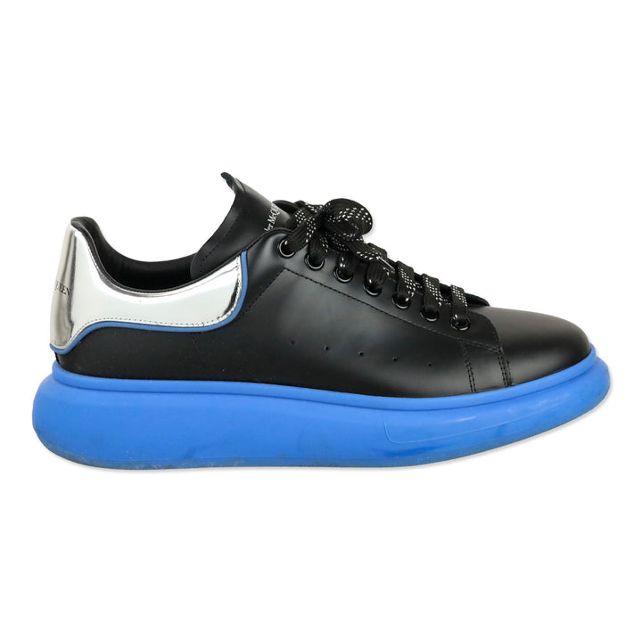 Alexander McQueen Black/Silver/Blue Leather Oversized Sneakers