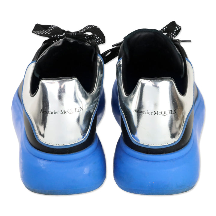Alexander McQueen Black/Silver/Blue Leather Oversized Sneakers