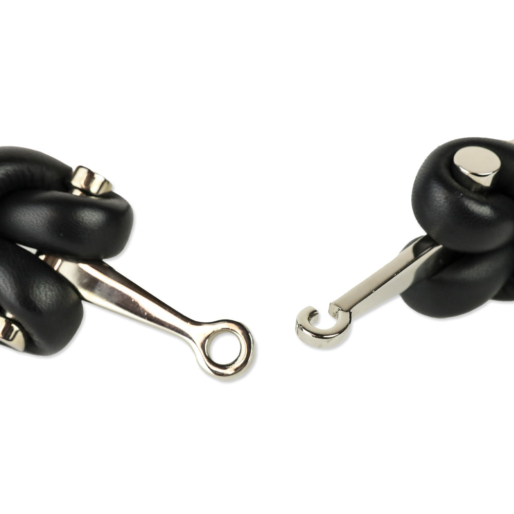 Alexander McQueen Dual Black Leather Cord Hook Waist Belt