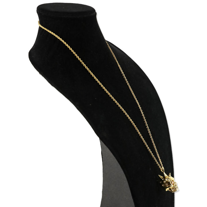 Alexander McQueen Gold Crystal Skull Pendant Necklace