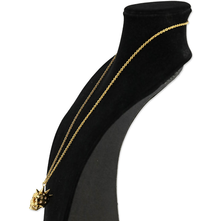 Alexander McQueen Gold Crystal Skull Pendant Necklace