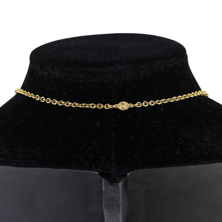Alexander McQueen Gold Crystal Skull Pendant Necklace