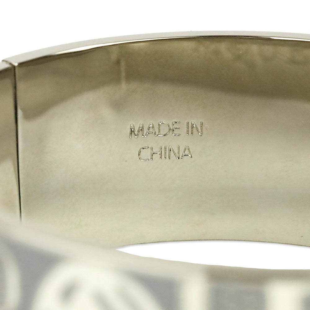 Alexander McQueen Grey Enamel Skull Hinged Bangle