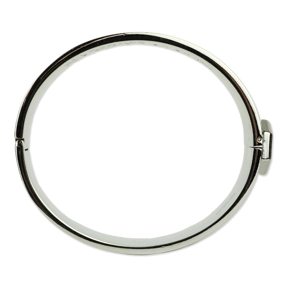 Alexander McQueen Grey Enamel Skull Hinged Bangle