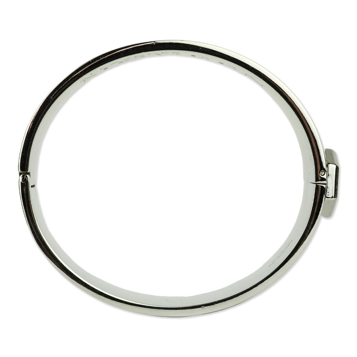 Alexander McQueen Grey Enamel Skull Hinged Bangle