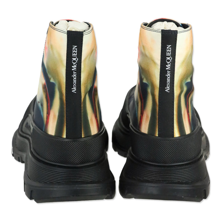 Alexander McQueen Multicolor Solarized Flower Print Platform Tread Slick Ankle Boot