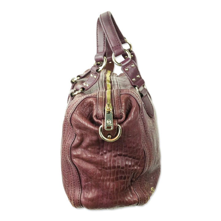 Alexander McQueen Plum Purple Grained Leather Satchel