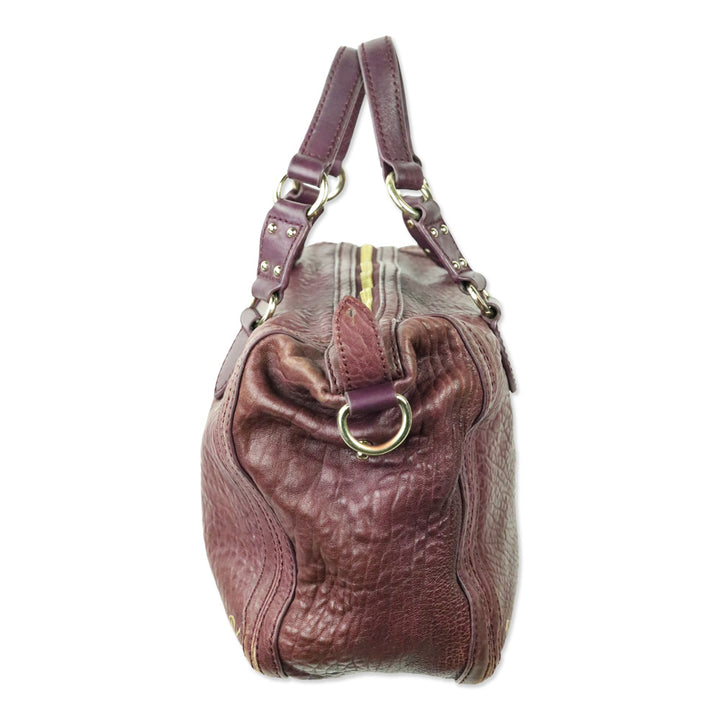 Alexander McQueen Plum Purple Grained Leather Satchel