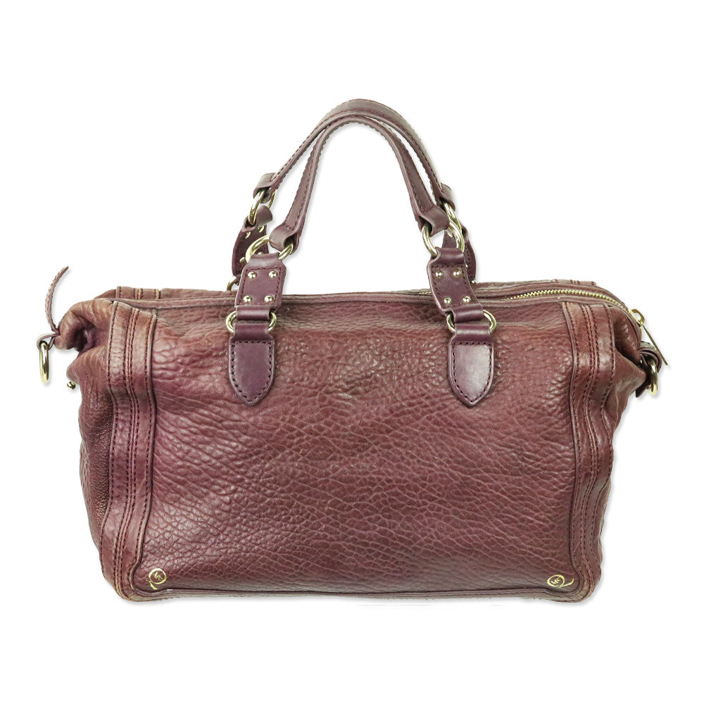 Alexander McQueen Plum Purple Grained Leather Satchel