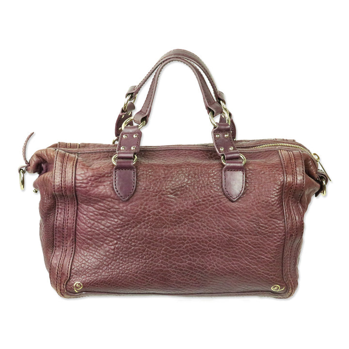 Alexander McQueen Plum Purple Grained Leather Satchel