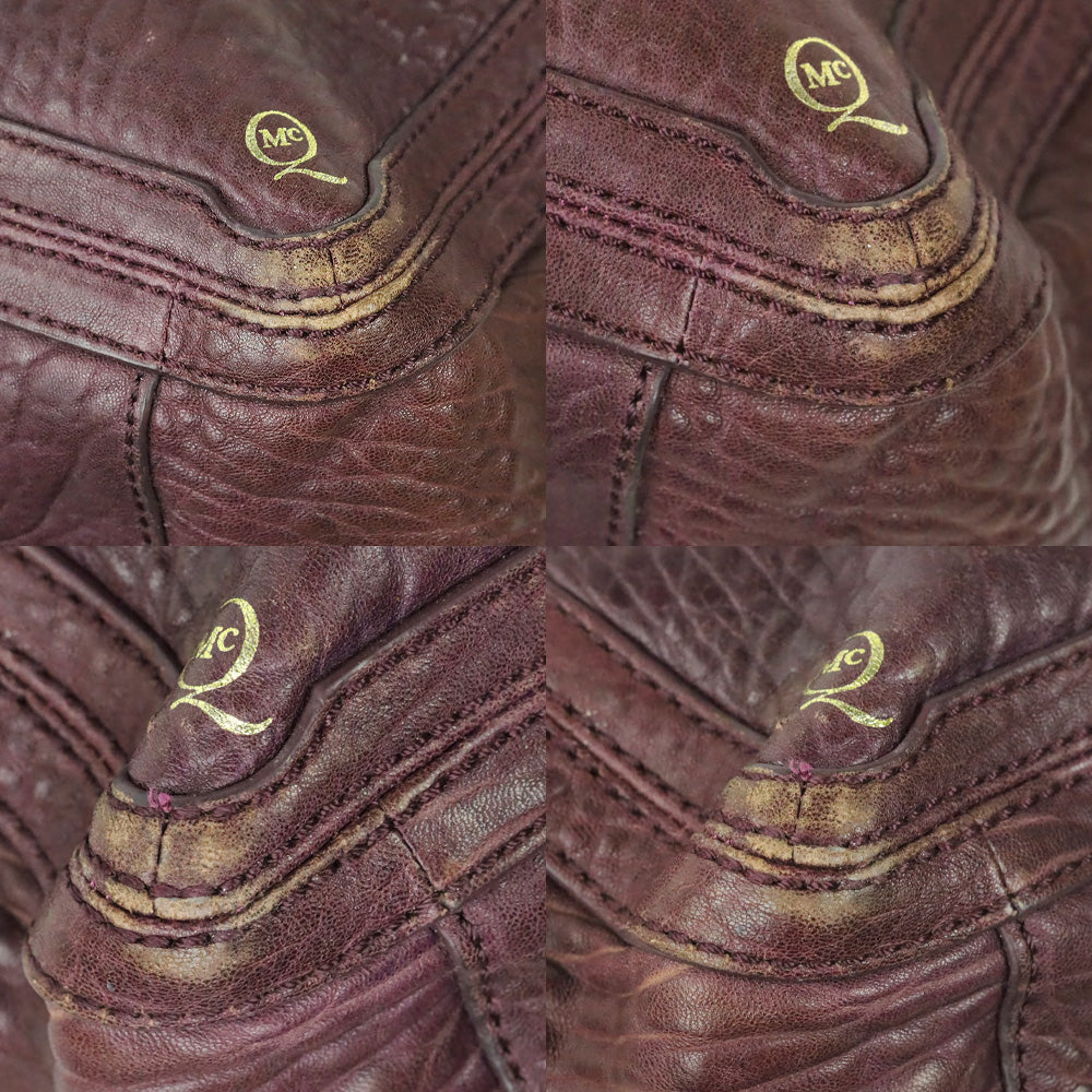 Alexander McQueen Plum Purple Grained Leather Satchel