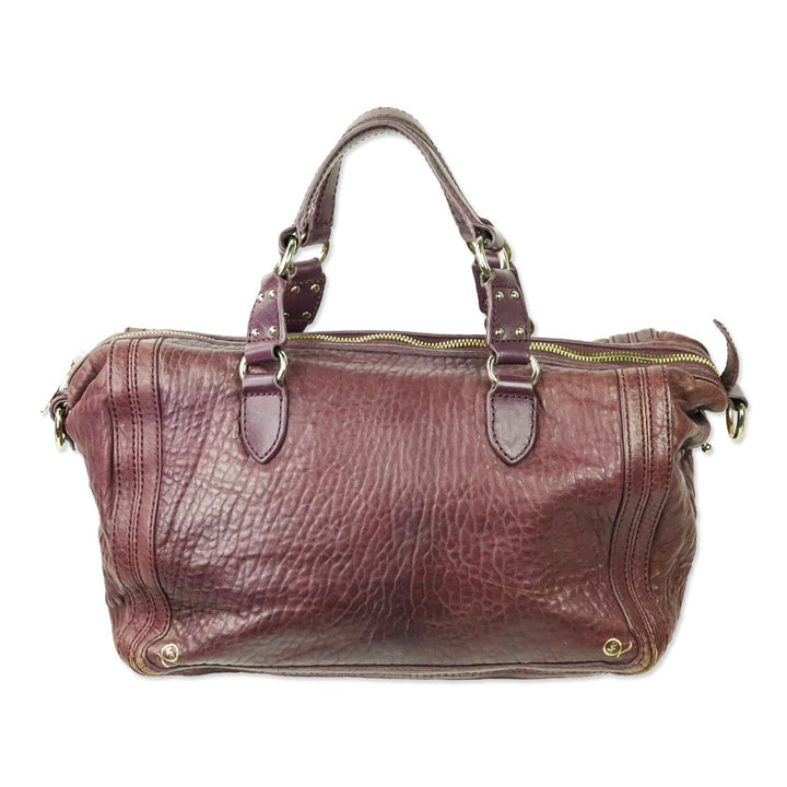 Alexander McQueen Plum Purple Grained Leather Satchel