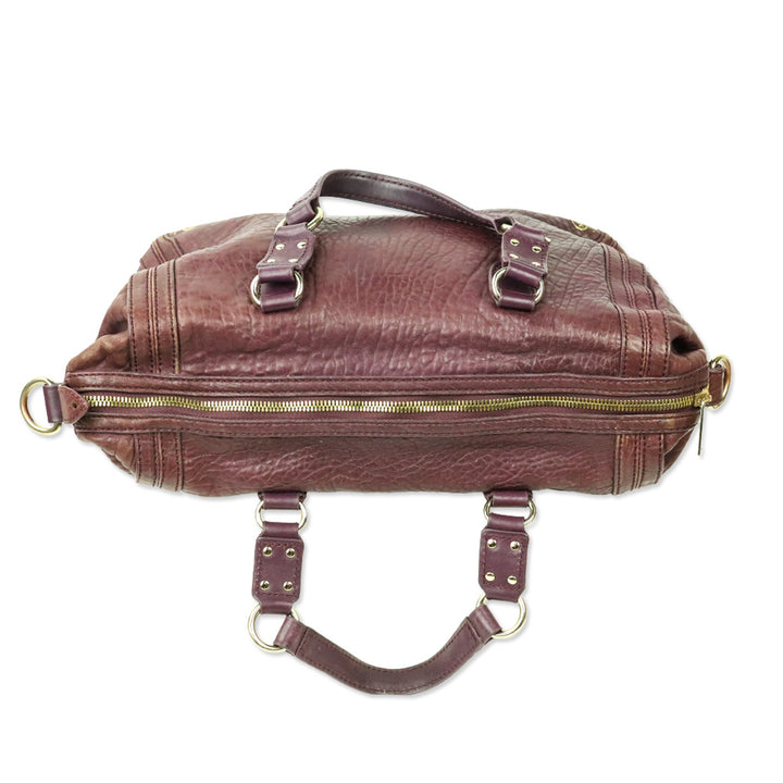 Alexander McQueen Plum Purple Grained Leather Satchel