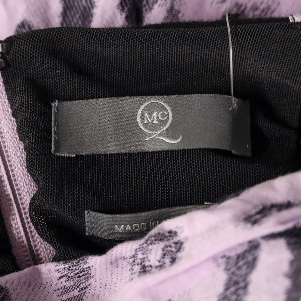 Alexander McQueen Purple Leopard Print Strapless Mini Dress