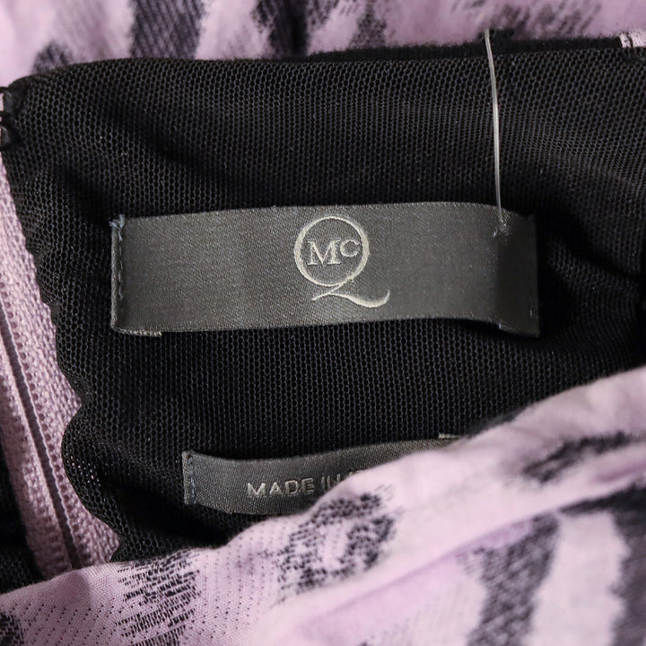 Alexander McQueen Purple Leopard Print Strapless Mini Dress