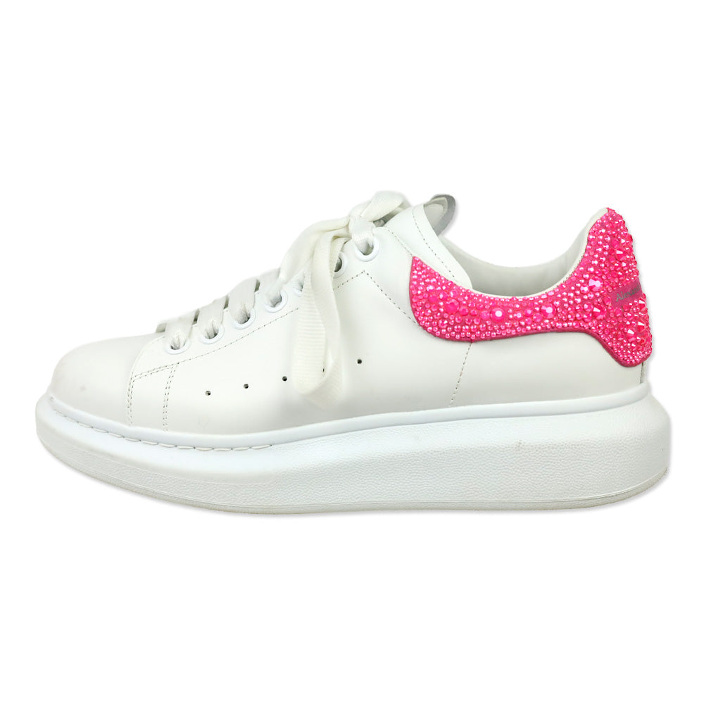 Alexander McQueen White Halo Pink Crystal Oversized Sneaker