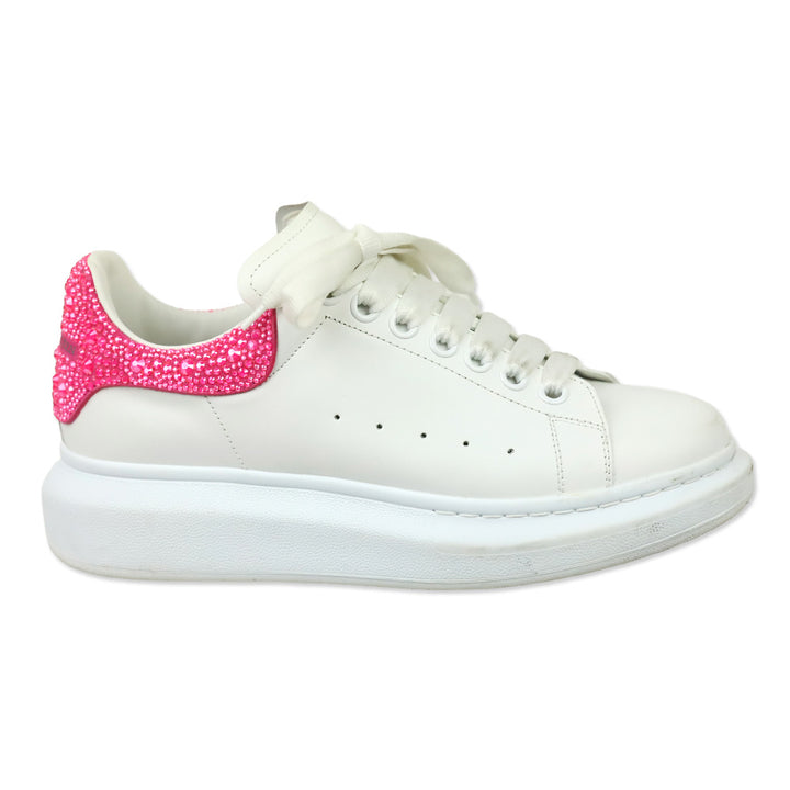 Alexander McQueen White Halo Pink Crystal Oversized Sneaker