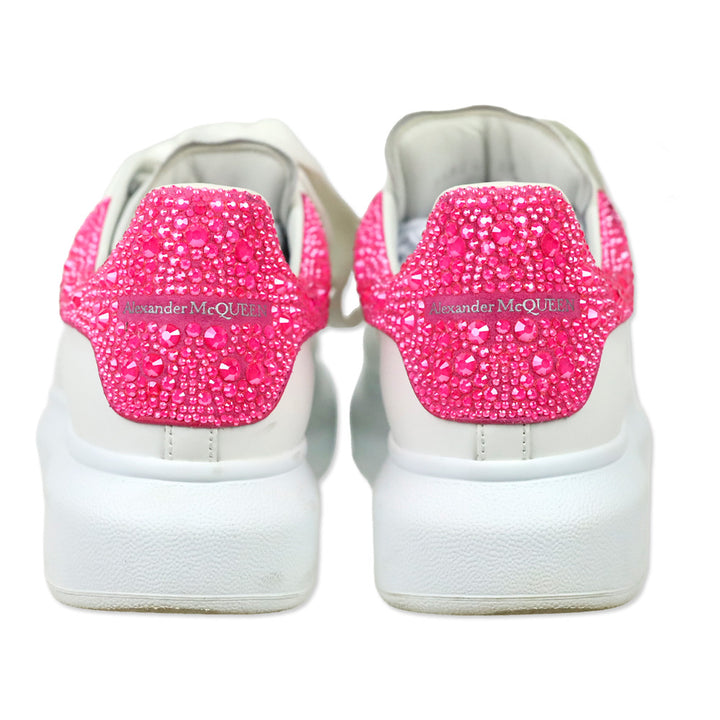 Alexander McQueen White Halo Pink Crystal Oversized Sneaker