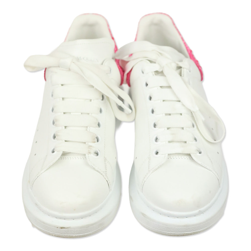 Alexander McQueen White Halo Pink Crystal Oversized Sneaker
