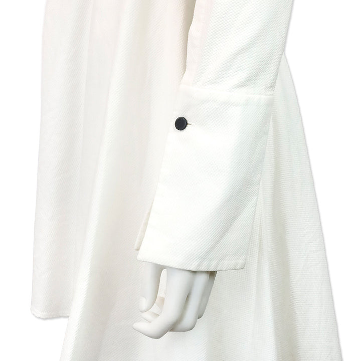 Alexander McQueen White Piqué Cotton Tuxedo Shirt Dress