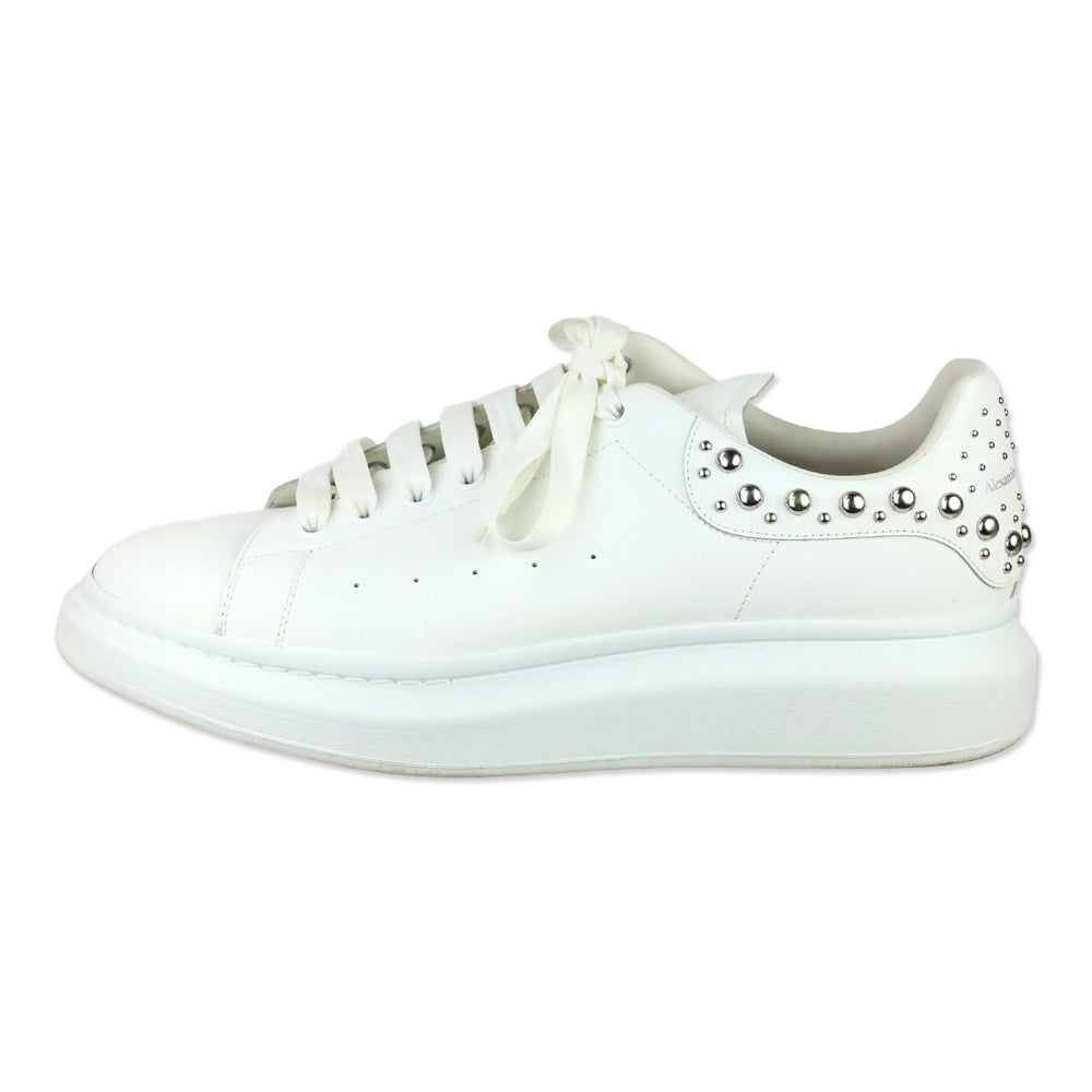 Alexander McQueen White Silver Studded Oversized Sneaker