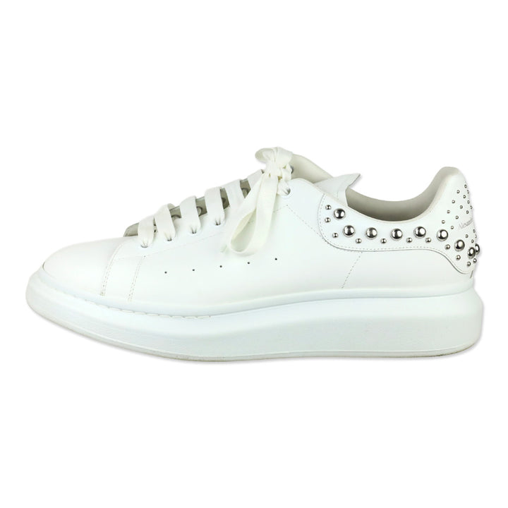 Alexander McQueen White Silver Studded Oversized Sneaker