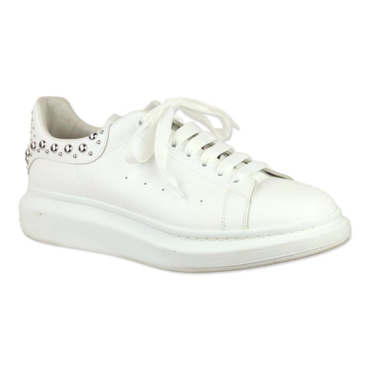 Alexander McQueen White Silver Studded Oversized Sneaker