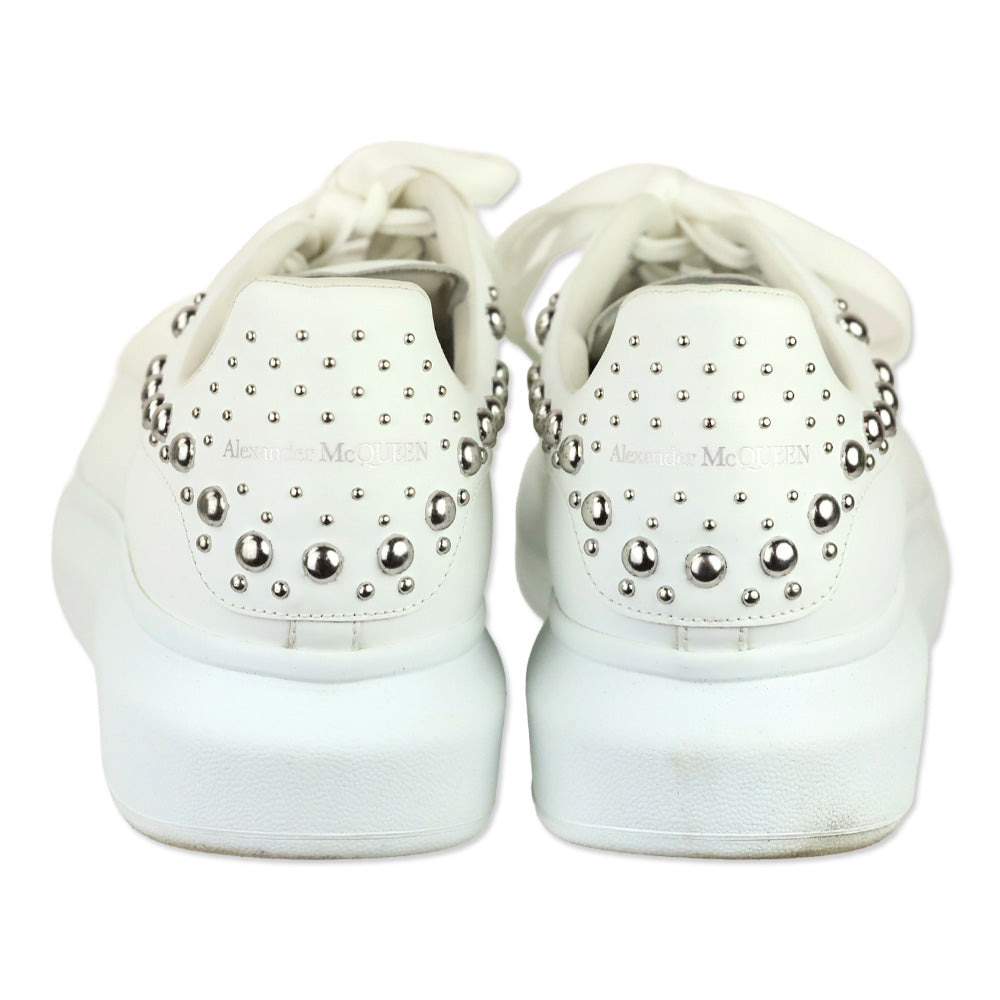 Alexander McQueen White Silver Studded Oversized Sneaker
