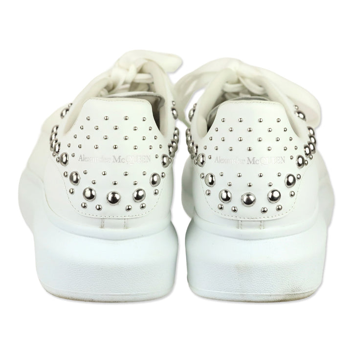 Alexander McQueen White Silver Studded Oversized Sneaker