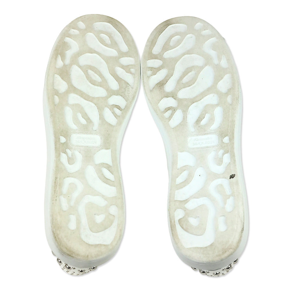 Alexander McQueen White Silver Studded Oversized Sneaker