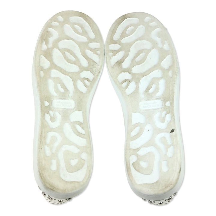 Alexander McQueen White Silver Studded Oversized Sneaker