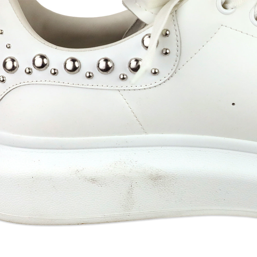 Alexander McQueen White Silver Studded Oversized Sneaker