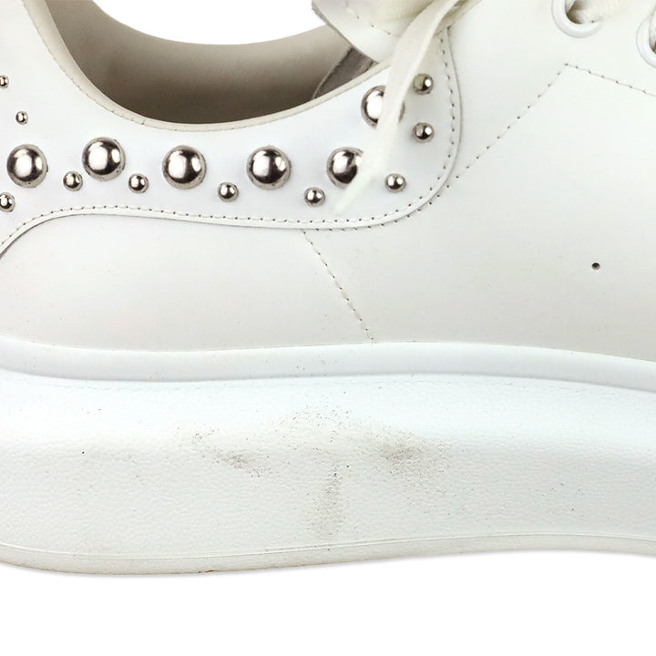 Alexander McQueen White Silver Studded Oversized Sneaker