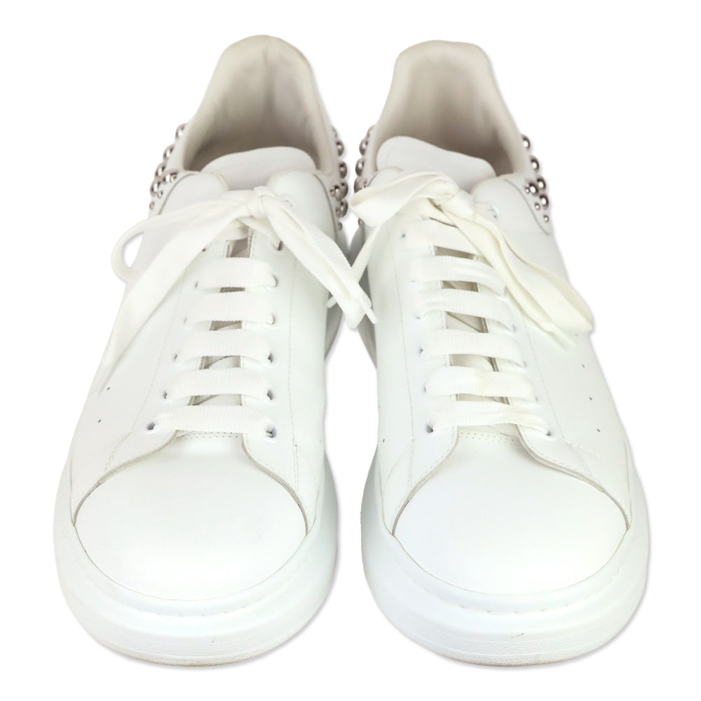 Alexander McQueen White Silver Studded Oversized Sneaker