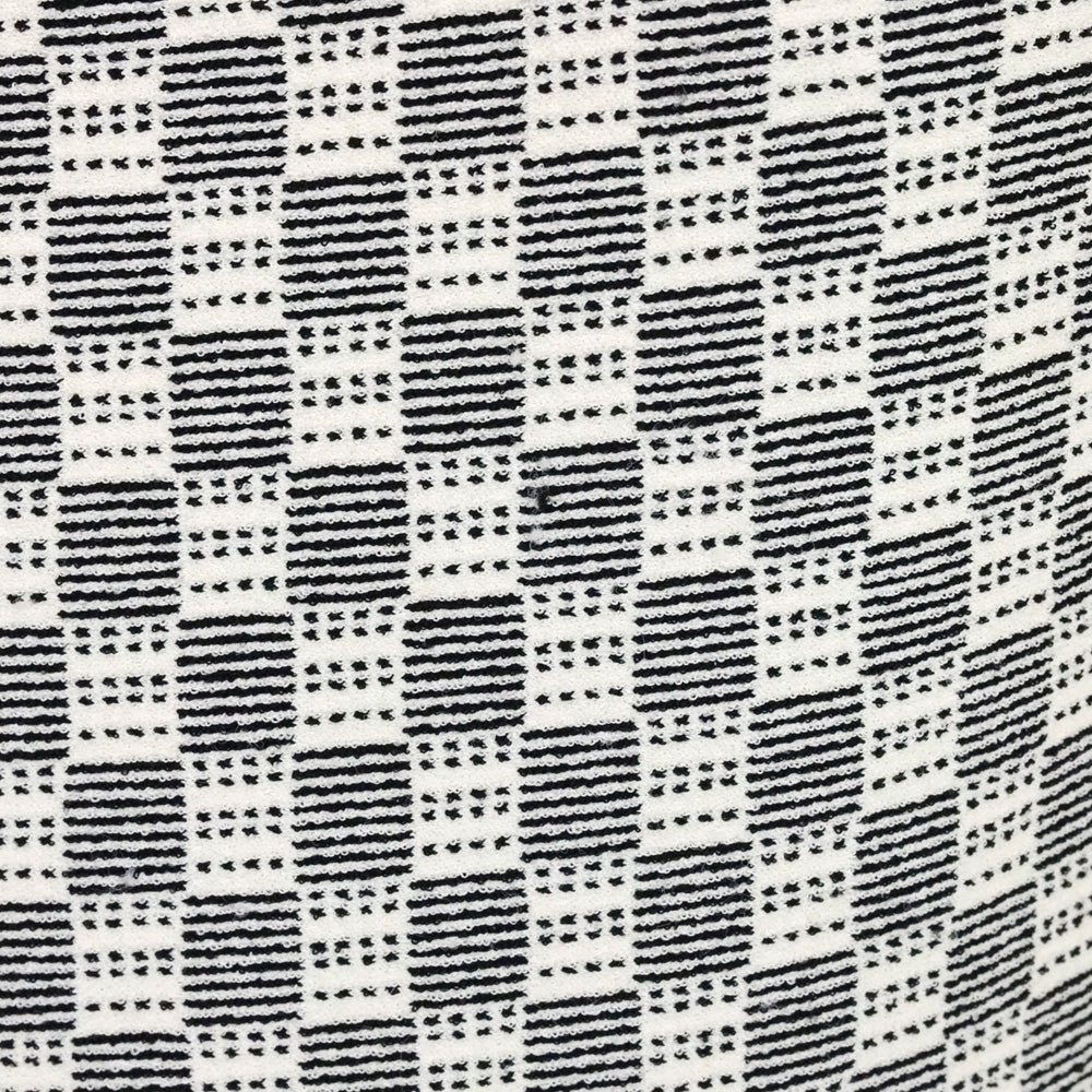 Alexander McQueen White/Black Checkered Knit V-Neck Dress