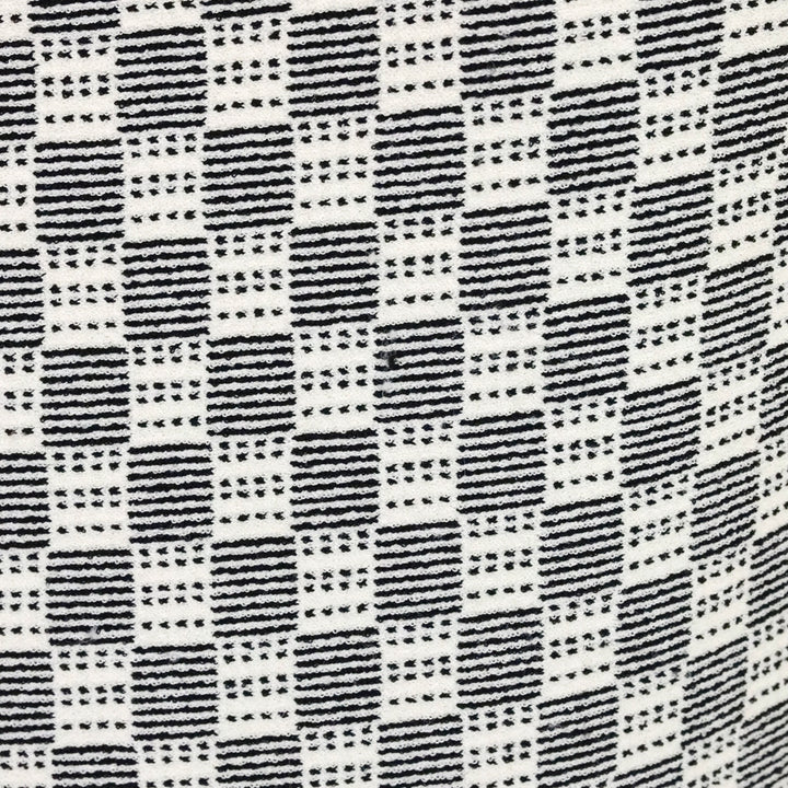 Alexander McQueen White/Black Checkered Knit V-Neck Dress