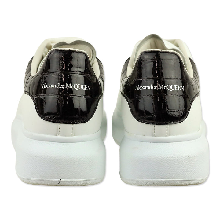 Alexander McQueen White/Black Patent Croc Oversized Sneaker
