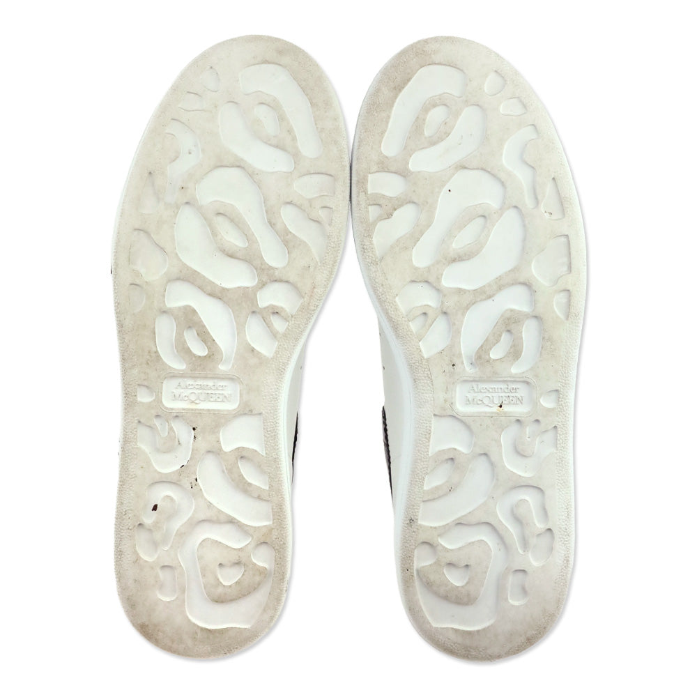 Alexander McQueen White/Black Patent Croc Oversized Sneaker