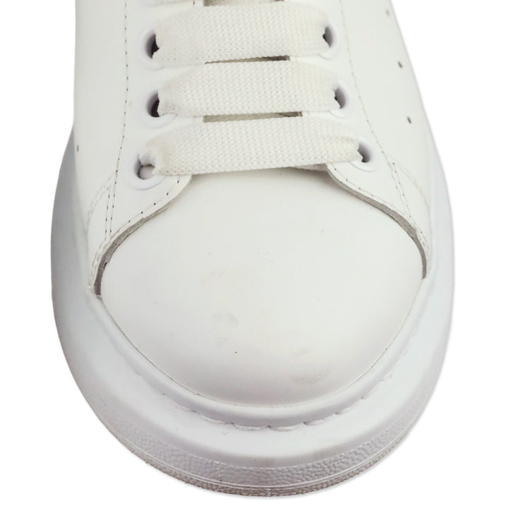 Alexander McQueen White/Black Patent Croc Oversized Sneaker
