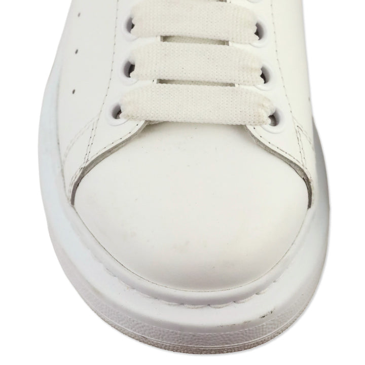 Alexander McQueen White/Black Patent Croc Oversized Sneaker